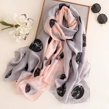 

Brand scarf Women Vintage Design Silk Scarves Fashion Shawls and Moon pattern Hijabs Ladies