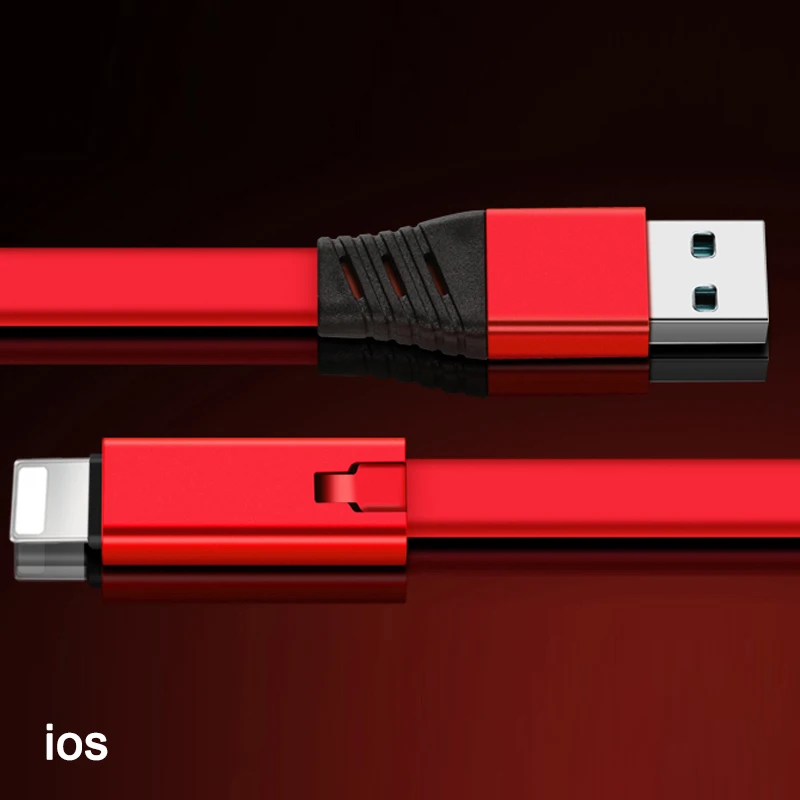 NOHON регенерирующий USB кабель для iPhone Xs Max XR type C многоразовый кабель для быстрой зарядки для samsung huawei USB C кабель Micro USB кабель - Цвет: Red For Apple