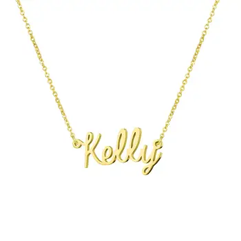 

2020 Fashion Gold Color Personalized Simple Letter Necklace Stainless Steel Choker Custom Wedding Anniversary Party Jewelry