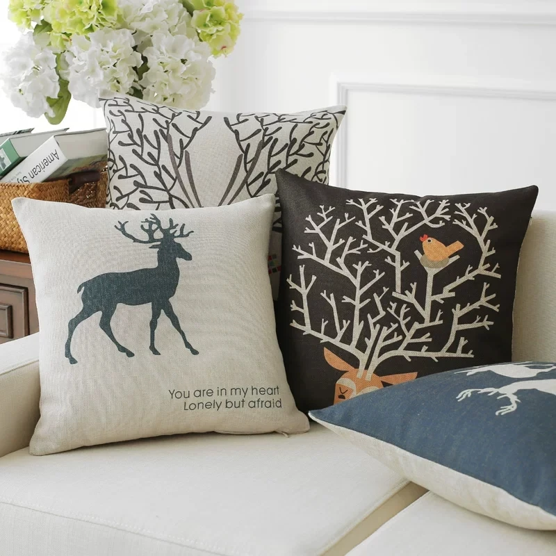 Современная гостиная ткань простой скандинавском стиле контрастный цвет один хлопок ленивый диваны& Christma подушки
