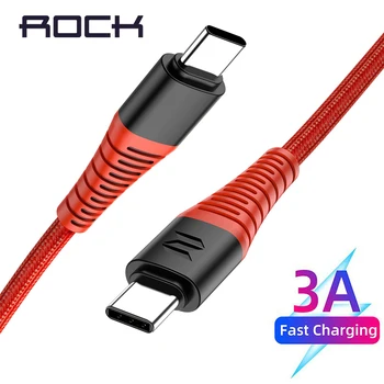 

ROCK Type C to Type C USB Cable for Samsung Galaxy S9 S8 Hi-Tensile 3A Fast Charging Cable for Xiaomi USB C to USB-C Sync Cord