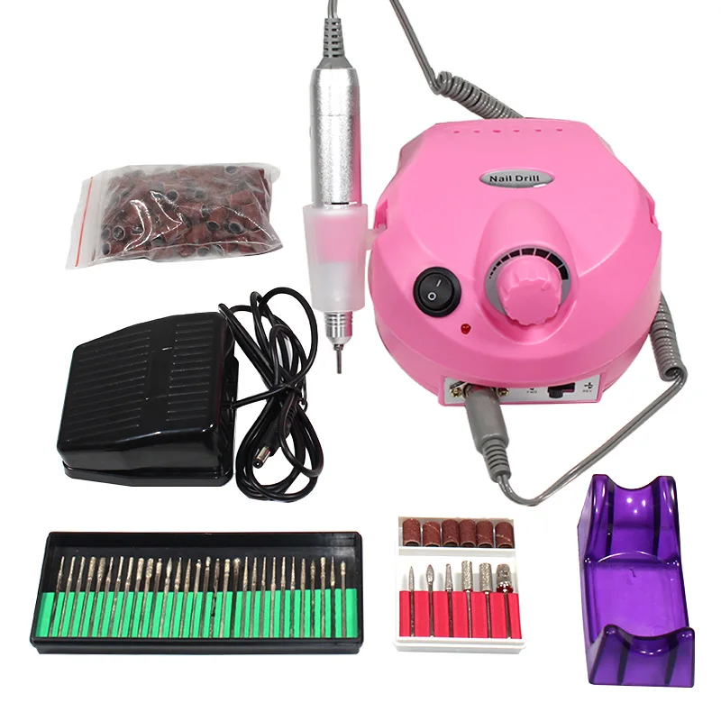 30000 об/мин, Профессиональный аппарат для маникюра, педикюра, набор, электрическая пилка с ФРЕЗОЙ, дрель для ногтей, инструмент для полировки - Цвет: Розовый