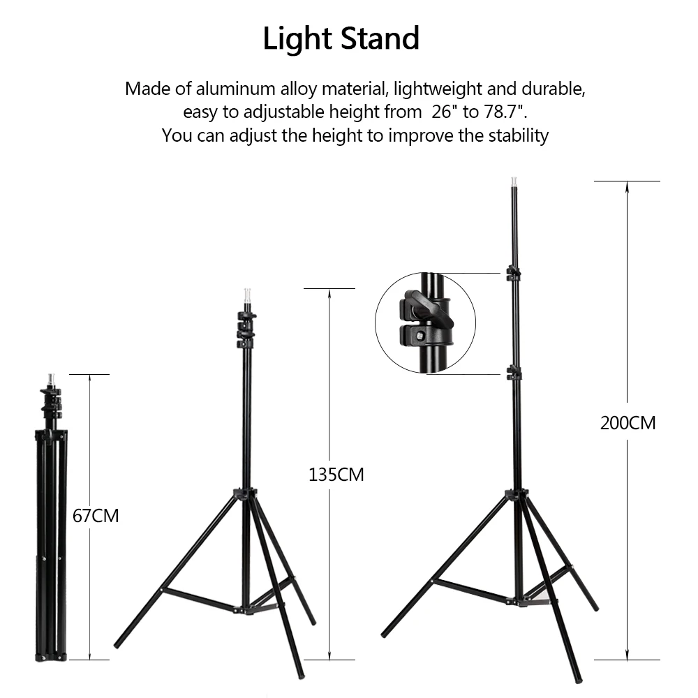 Andoer Photo Studio Lighting Kit Softbox 45W Bulb