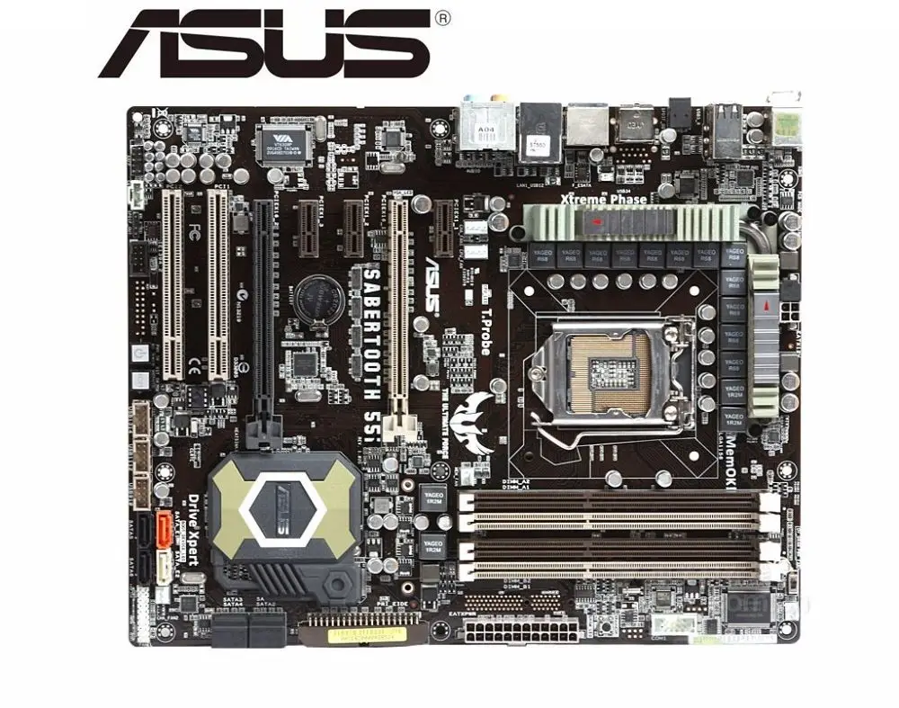 ASUS SaberTooth 55i оригинальная материнская плата DDR3 LGA 1156 для I5 I7 cpu USB2.0 16 Гб P55 USD настольная материнская плата