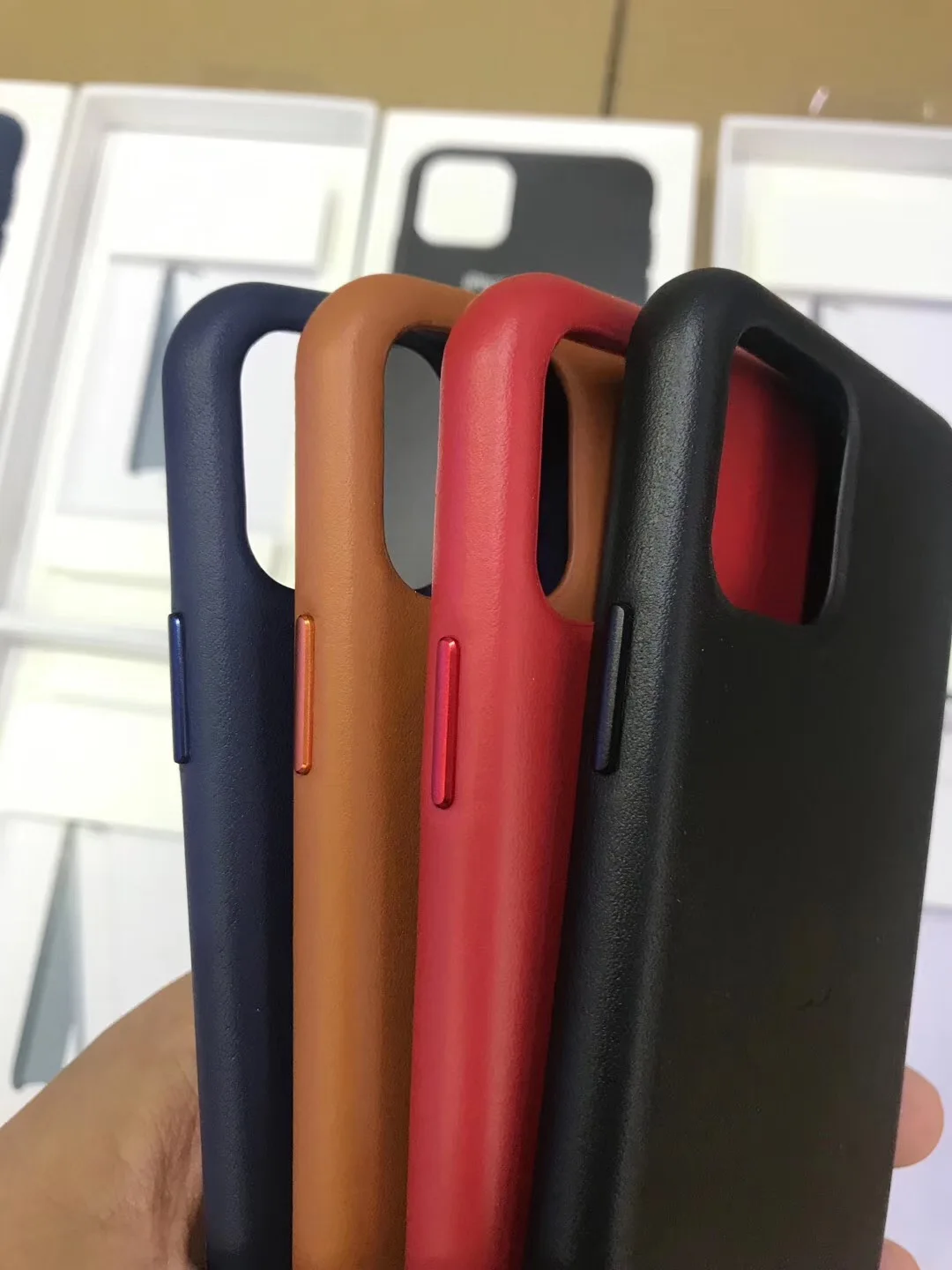 Кожаный чехол для Iphone Xs Max Xr 7 8 Plus 11 Pro Max чехол из натуральной кожи с логотипом и металлической кнопкой