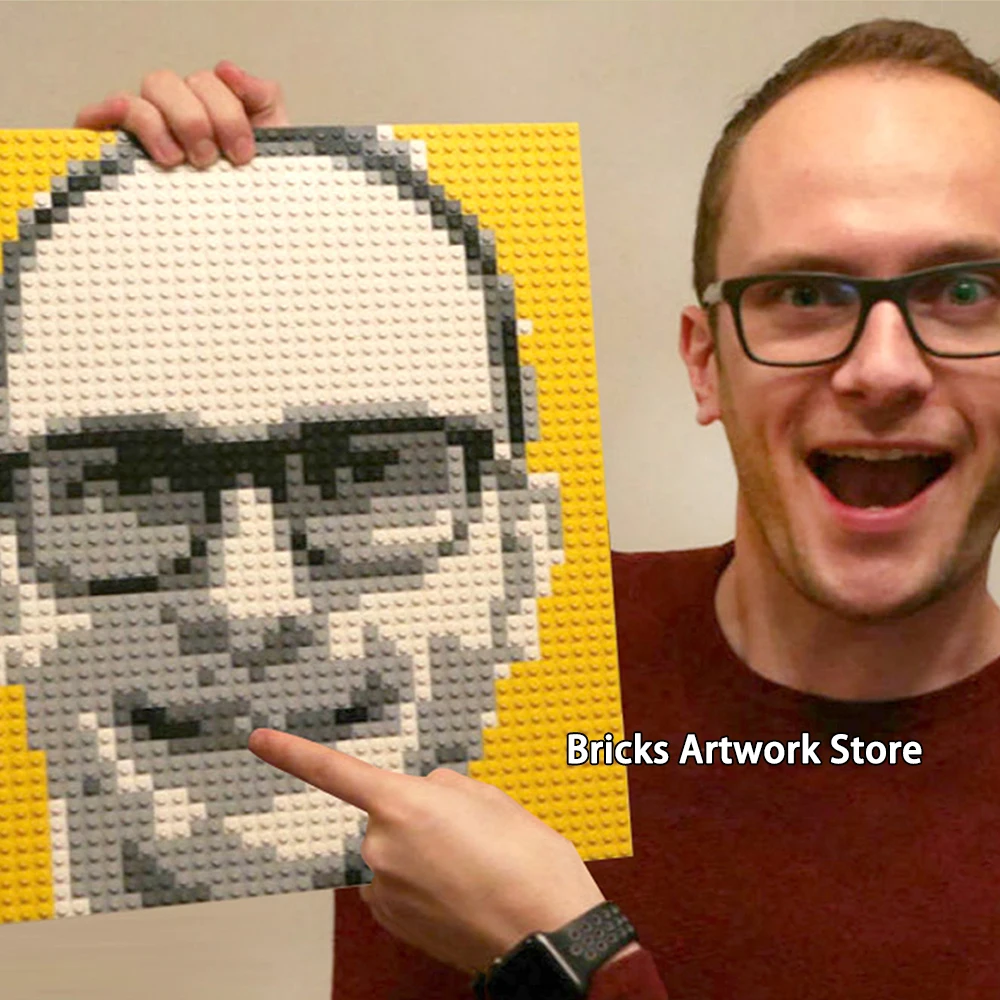 Индивидуальный дизайн пиксель художественная мозаика живопись 64x64 шпильки кирпичи портрет построить себя строительные блоки MOC набор креативный подарок