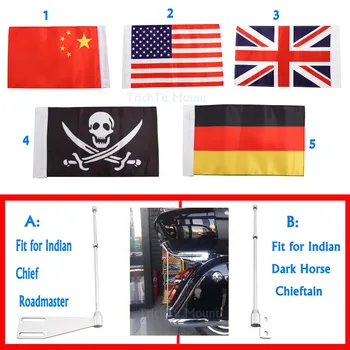 

Motorcycle Rear Side Mount Luggage Rack Flag Pole For Indian Dark Horse Chieftain Chief Roadmaster Motorbike Custom Banner New
