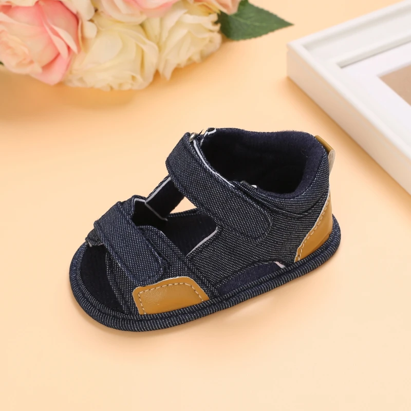 2021 NEW 0-18Months Kids Newborn Baby Boys Fashion Summer Soft Crib Shoes First Walker Anti Slip Sandals Shoes Soft Sole