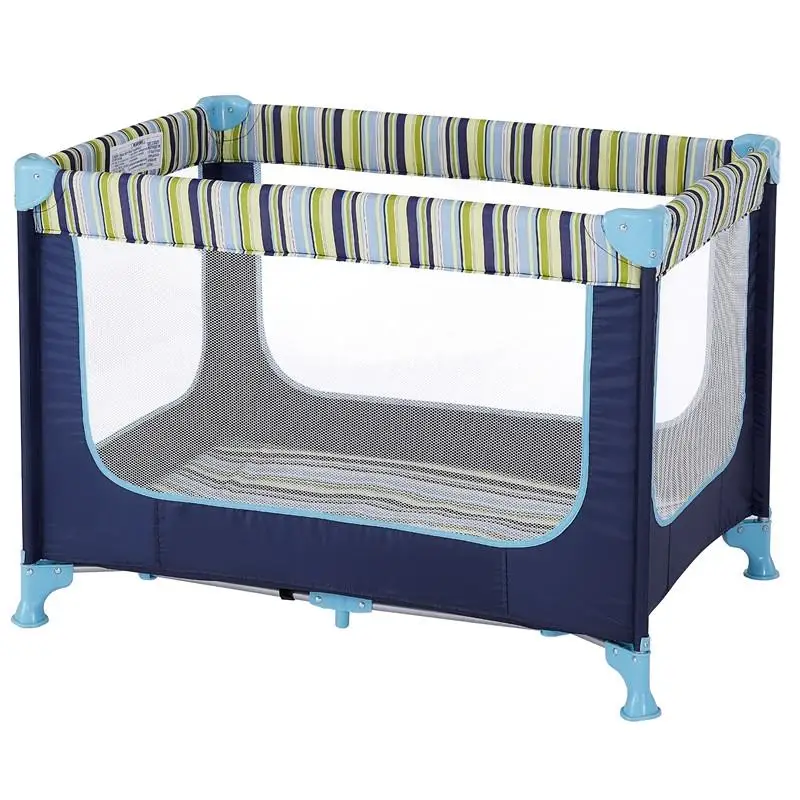 Складная кроватка, ползать, ходить, многоцелевая игровая площадка кровать для детей, ребенок, забор, сетка, тканевая кровать, портативная кровать для путешествий - Цвет: Navy blue