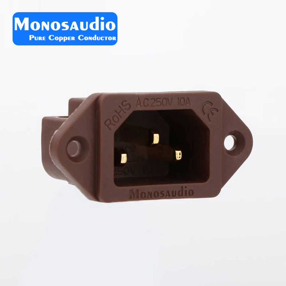 

Monosaudio IC71G Hi End Pure Red Copper gold plated Non Solder IEC Socket Inlet,AC IEC Inlet Socket,power IEC socket