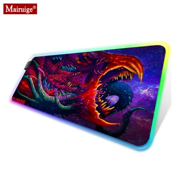 

CS GO LOL Gaming Desk Mat Led Mousepad RGB Large Mouse Pad Xxl Gaming Computer PC for Laptop Table Pads 900x400mm/800c300mm