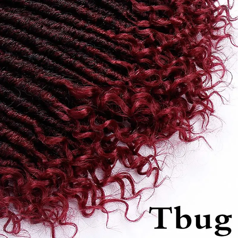 T1B/бордовый Активные искусственные локоны в стиле Crochet косы 16 20 дюймов мягкие натуральные кисти для макияжа, мягкие синтетические волосы для наращивания 24 Подставки/пакет Богиня замки - Цвет: T1B/бордовый