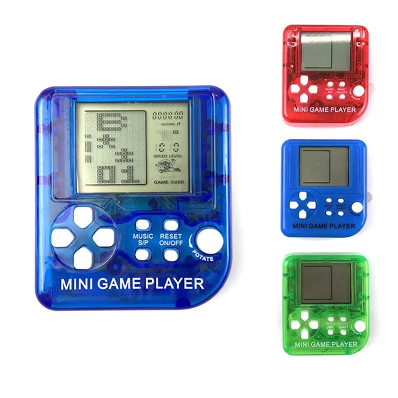 

Mini Tetris Handheld Game Console Toy For Key Chain Ring Holder Kids Gift- Random Colors