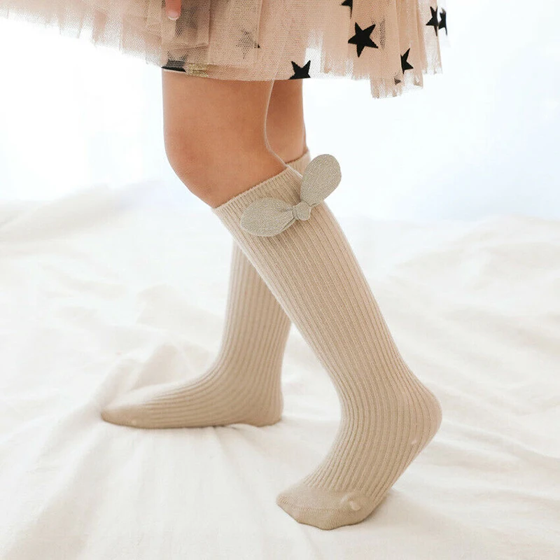 Kids Bow Long Socks Knee High Solid Newborn Baby Girl Boy Infant Toddler Socks Autumn Winter Warm Children Cute Lovely Gifts New