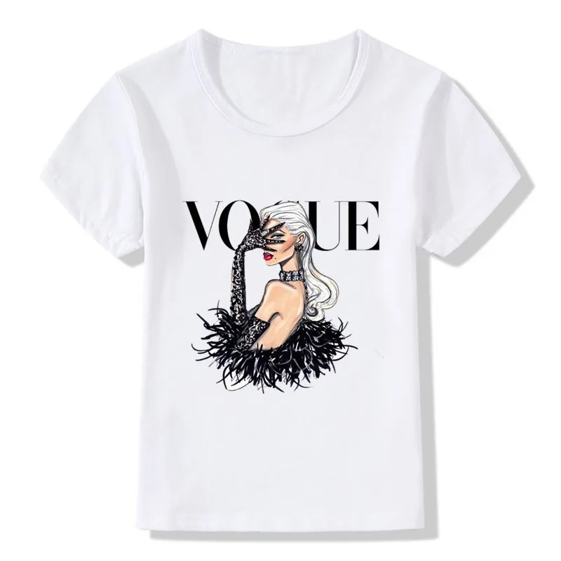 Модная красивая футболка с принтом; летние топы для девочек; повседневная детская белая футболка; модная одежда для малышей; CT-1978 - Цвет: Бежевый