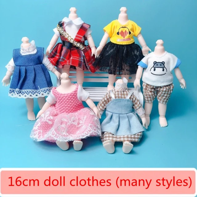 Vestido de princesa bonito para roupas de boneca, 1:8 BJD Boneca Tops,  T-shirt, Hoodies, Jeans, Calças, Terno De Renda, Camisola De Malha, Saia,  Presente Toy, 16cm - AliExpress