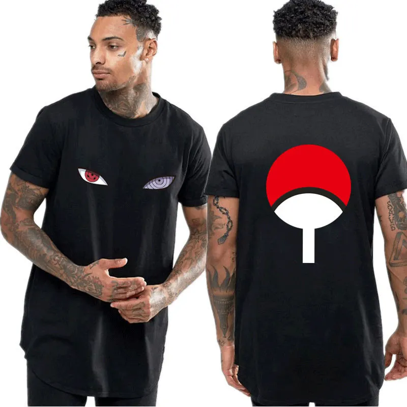 Новое поступление 2019 аниме футболка в стиле Харадзюку с принтом Наруто Учиха