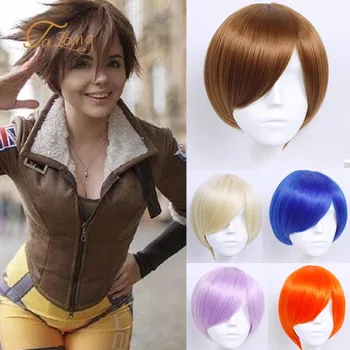 

TALANG Men Short Costume Cosplay Boys Dark Brown 12inch Heat Resistant Synthetic Hair Wigs