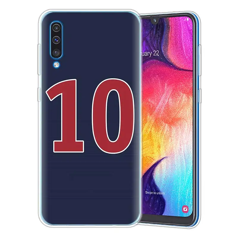 Футбол номер 10 Чехлы для samsung Galaxy A50 A20 e A70 A80 A60 A40 A30 A10 s A9 A7 A8 A6 плюс силиконовый чехол для мобильного телефона чехол Coque