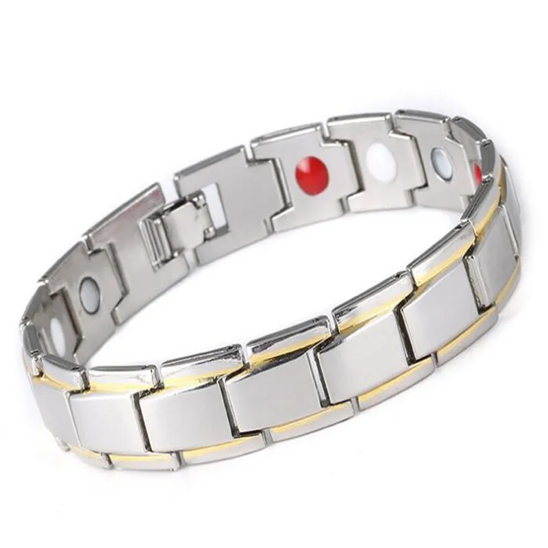 Оздоровительный Германий Магнитный гематит браслеты из меди 316L нержавеющая сталь браслет для мужчин здоровье и гигиена ювелирные изделия - Окраска металла: H21960