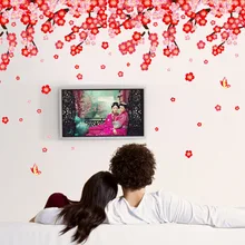 [Напрямую от производителя] AY7250 романтический цветок персика Цветущая лоза гостиная фоновые Декорации для спальни наклейки на стену