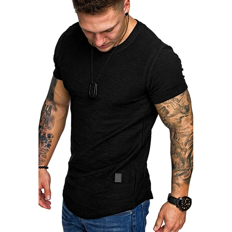 2021 Brand Men's Cotton Clothing T Shirt Hip Hop T-Shirt O-Neck Short Sleeve Muscle Fitness Casual Man Tops Tee Tshirt For Male | Мужская