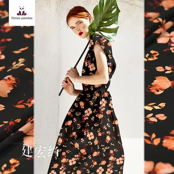 

Digital printing natural silk fabric 16 mm silk crepe fabric meter anti-wrinkle shirt dress fabric wholesale silk cloth