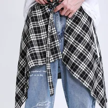 Клетчатый многослойный подол декоративная Талия уличная поддельный подол хип хоп фартук для мужчин и женщин унисекс