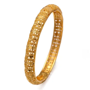 24k 4pcs Wedding Bangles For Women Eritrean/Ethiopian Jewelry Gold Plated Bangles Bracelets Women - Image 5