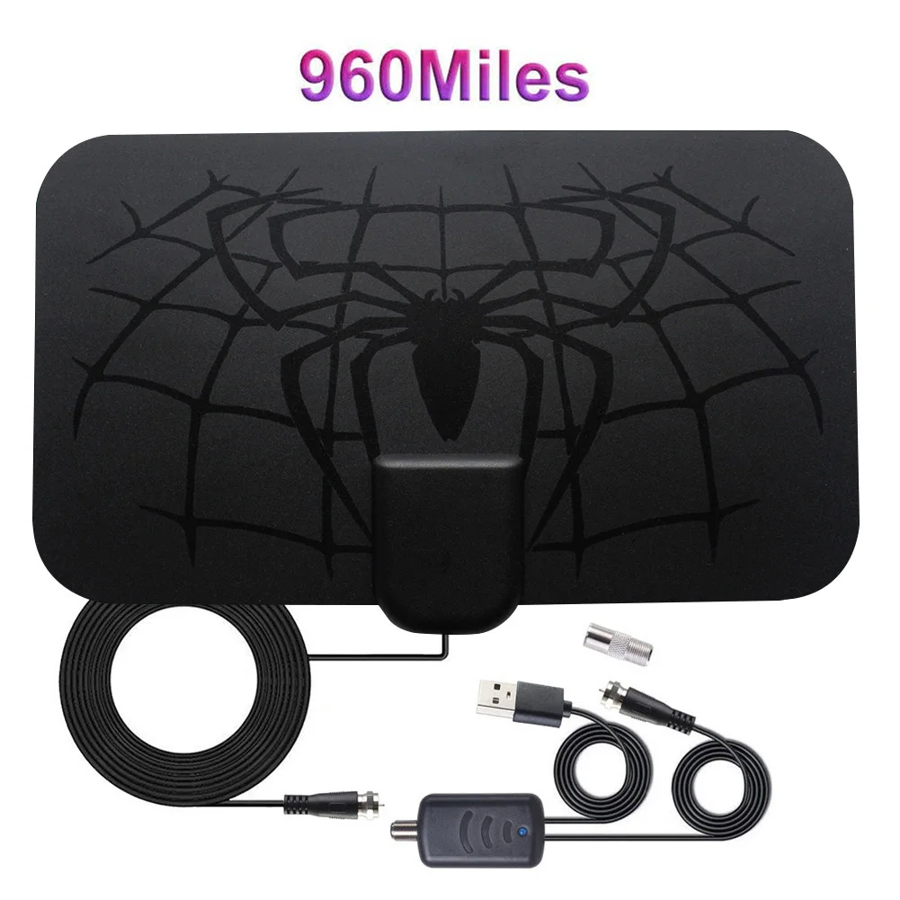 Внутренняя 960 милей цифровая антенна ТВ Усилитель сигнала Усилитель DVB-T2 HD ТВ антенна чистый спутниковый ресивер QJY99