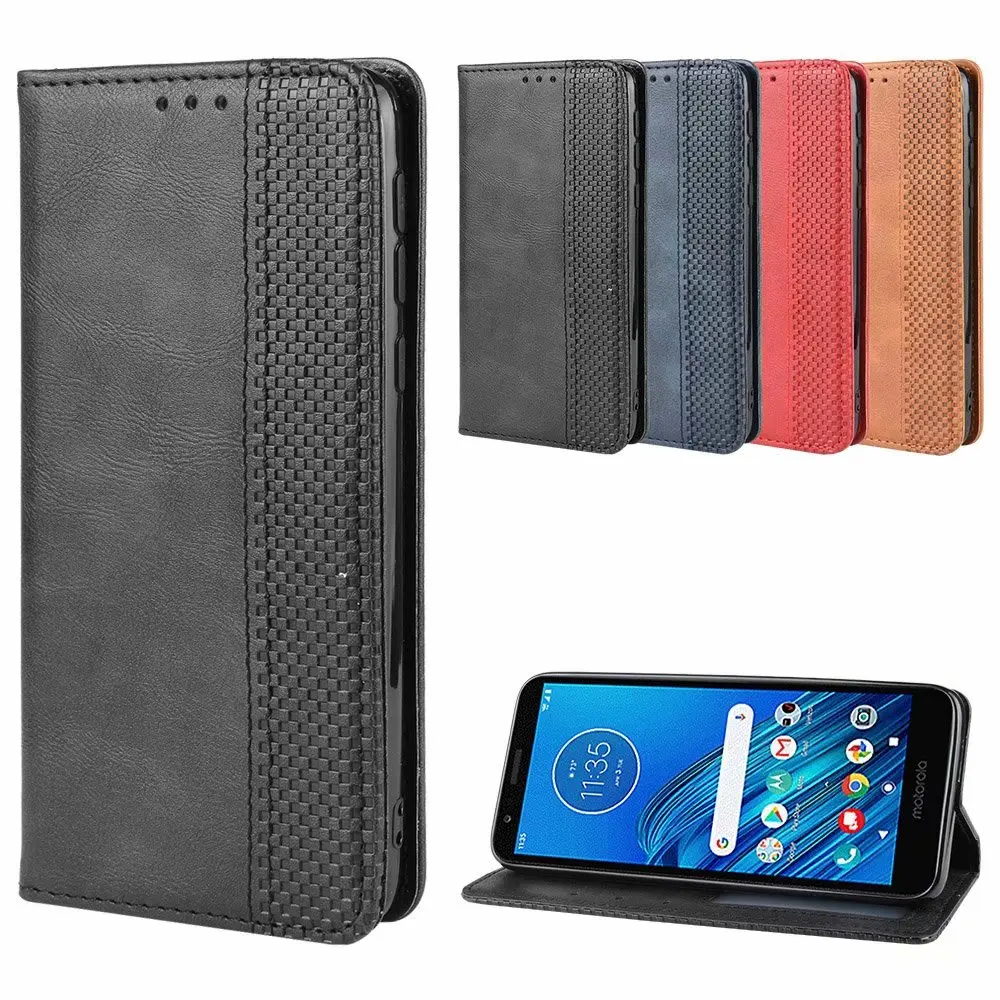 

Retro Flip Wallet Folio Book PU Leather Magnetic closure Protection Case Cover For Xiaomi Mi Play