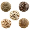  Pet Balls Rabbit Toys Bunny Straw Rattan Woven Chewing Ball Teeth Cleaning Toys Training Biting for Hamster Small Animals 