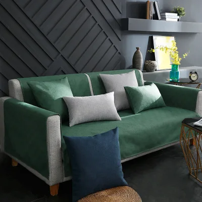 

Solid color non-slip sofa cushion, European-style winter cushion simple and modern back cover towel