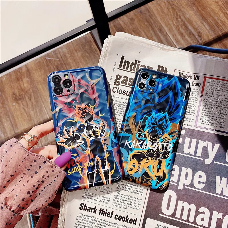 

Cartoon animation Goku Couple Phone Cover Case For Iphone X 11 pro Xs Max Xr 10 8 7 Plus se 4.7 Luxury Soft girl Coque Fundas