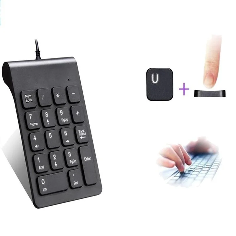 2,4G беспроводная цифровая клавиатура USB с 19 клавишами, мини-клавиатура для ноутбука, ноутбука, компьютера, клавиатуры