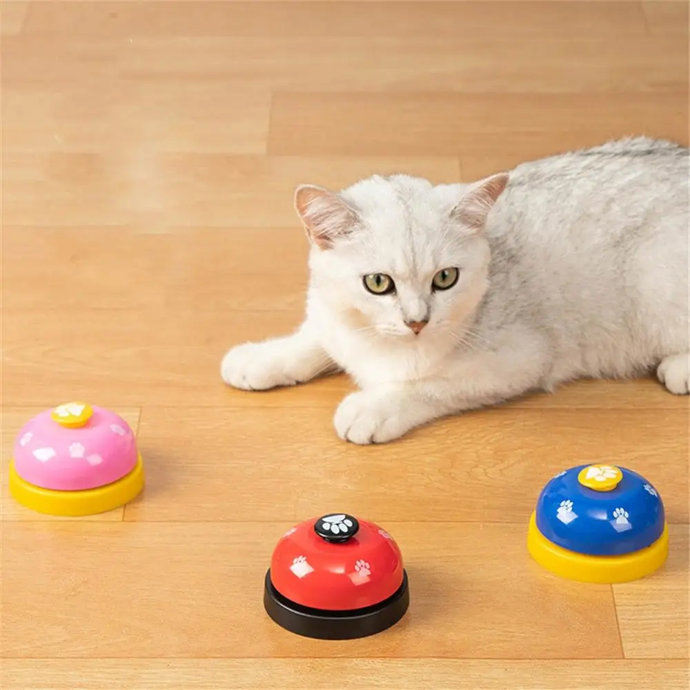 Pet IQ Training Bell Cute Printed Cat Dog Practical Training Bells Pets Communication Device Puppy Called Dinner Reminder Feeder-2