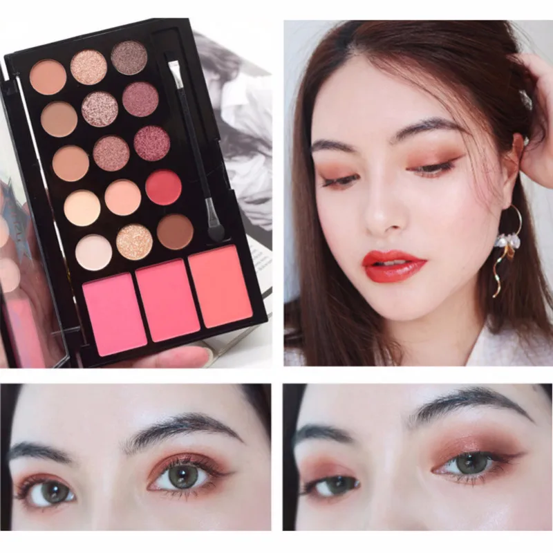 USHAS New 18 colors matte glitter eyeshadow pallete Makeup pearl Glitter Pigment Eyeshadow Palette stage makeup cosmetics TSLM1