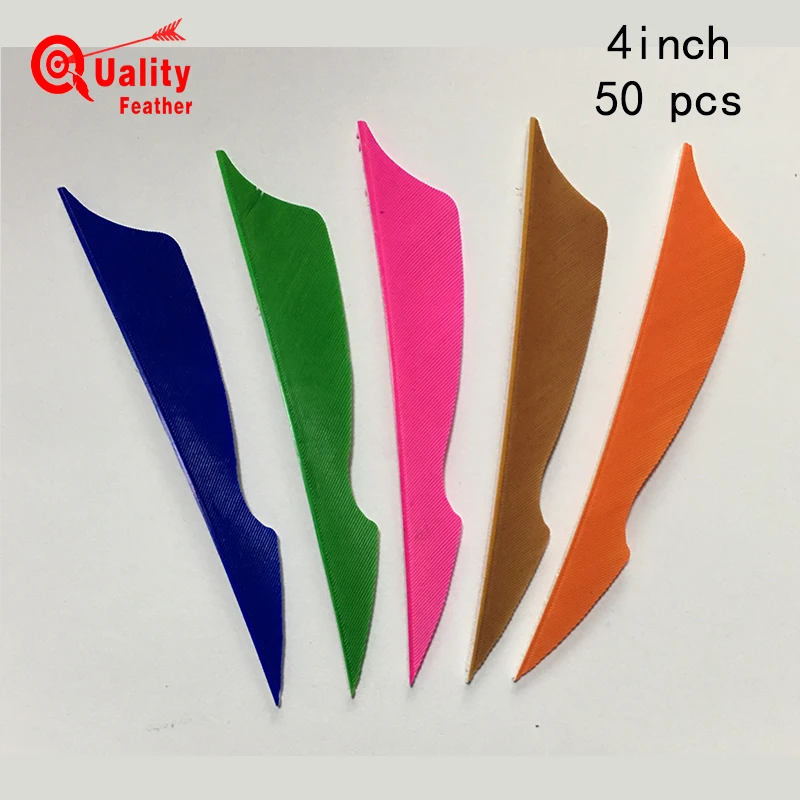 

JINYUQI Sting Turkey Feather 50pcs 4'' Arrow Feather Archery Cut Fletching Hunting Shooting Diy Arrow Accessories