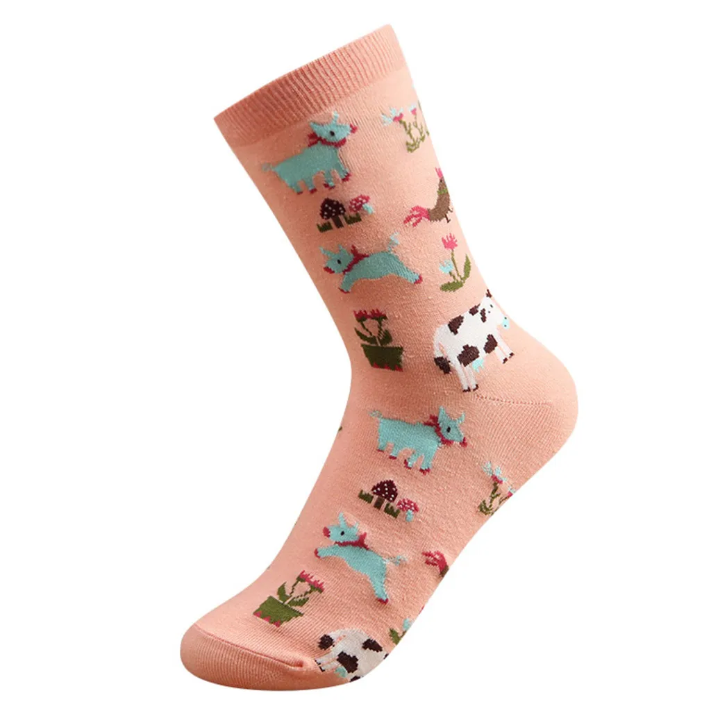 1 пара осенне-зимних носков, женские повседневные носки из хлопка высокого качества, теплые носки с принтом Джокера и Милого Животного L0822