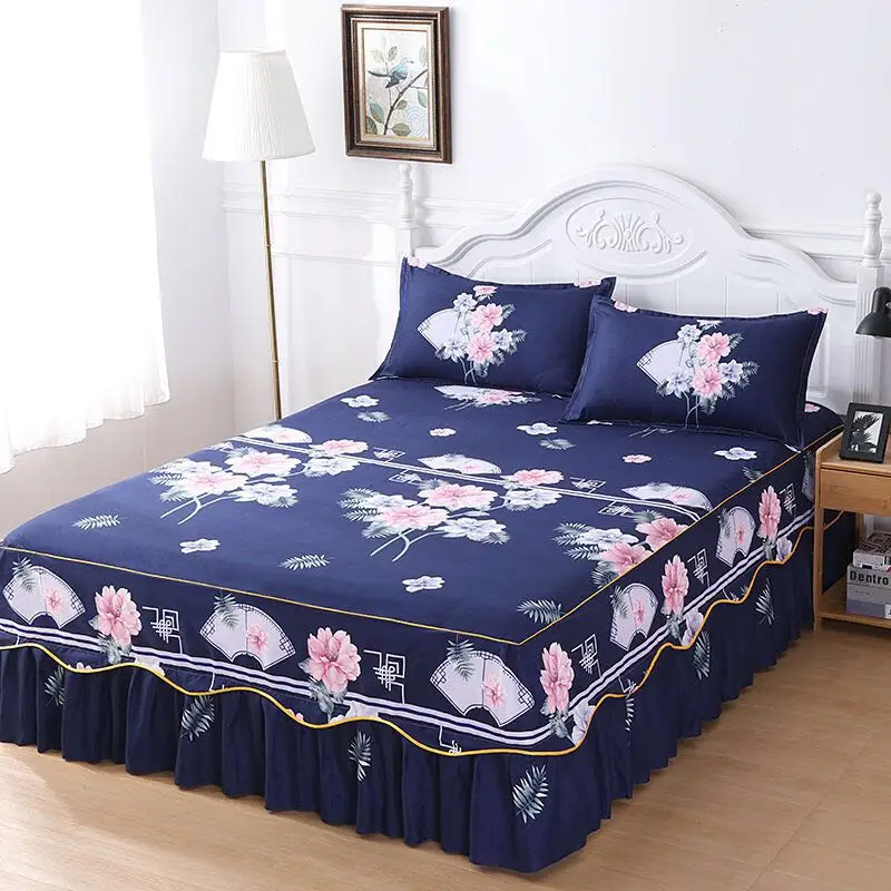 1PCS Lace Bed Sheet 2020 New Flower Printed Fitted Sheet Cover Home Graceful Bedspread Bed Linens Bedroom Decor Mattress 1PCS Lace Bed Sheet 2020 New Flower Printed Fitted Sheet Cover Home Graceful Bedspread Bed Linens Bedroom Decor Mattress