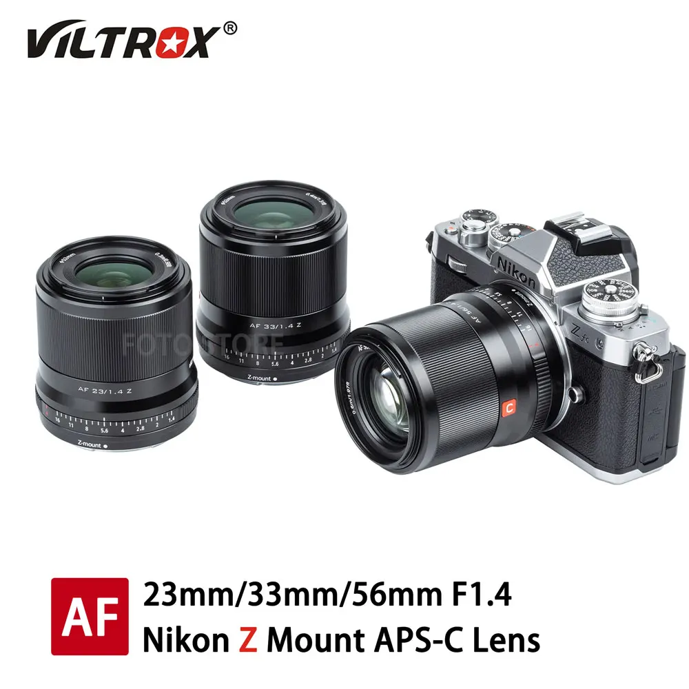 

Объектив Viltrox 23 33 56 мм F1.4 для камеры Nikon с креплением Z, автофокус, Большая диафрагма, портретный фотообъектив, фотообъектив для ZFC Z5 Z6 Z7 II Z50