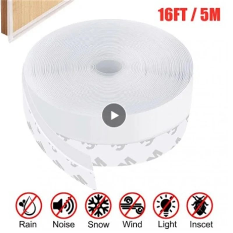 Seal Strip 5m Self Adhesive Door Sill Weather Strip Silicone Soundproofing  Window Seal Anti Draft Dust Insect Door Seal Strip