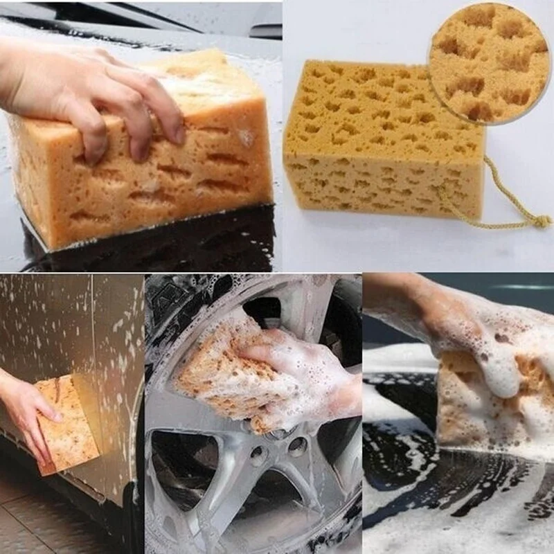 Car cleaning sponge block car cleaning coral large hole honeycomb sponge high density absorption microfiber