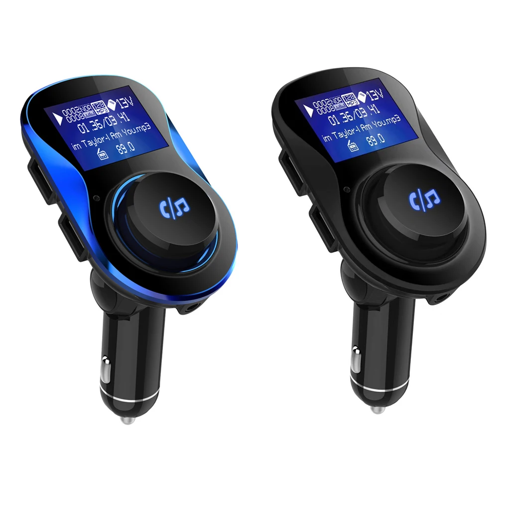 Автомобильный MP3-плеер Bluetooth беспроводной fm-передатчик громкой связи 1,4 дюймов ЖК-экран Обнаружение напряжения двойное зарядное устройство USB