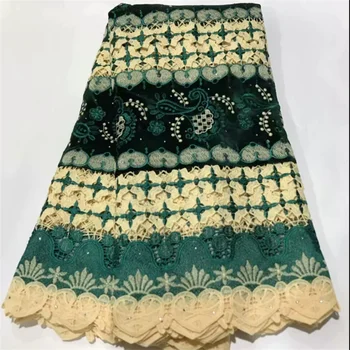 

Green African lace fabric 2020 wholesale price of bridal dress with high quality lace French lace gauze trim lace fabric hot