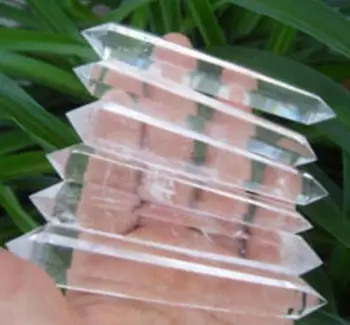 

Copper Statue 6PCS NATURAL CLEAR QUARTZ CRYSTAL DT WAND POINT healing