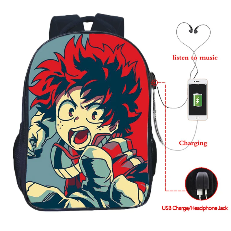 My Hero Academia Boku Anime Large Travel Backpack 