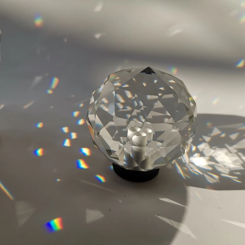 VlugTXcJ Glass Crystal Ball Prisms Pendant Pear Shaped Suncatcher Prisms Decor Hanging Faceted Prism Balls for Feng Shui Divination Or Wedding Home Decor 50mm 