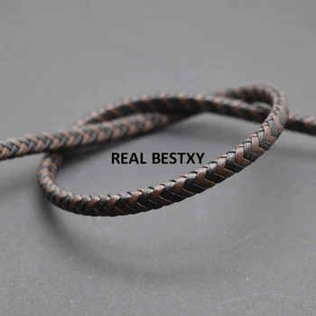 

2m/lot approx: 6*4mm Braided Leather Rope Punk Braided Leather Cord Flat Braided Cord Rope Accessories Jewelry Findings Handmade