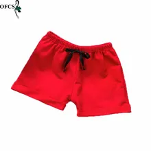 Летние детские шорты; хлопковые шорты для мальчиков и девочек; Детские пляжные шорты; спортивные штаны; однотонная повседневная одежда для детей